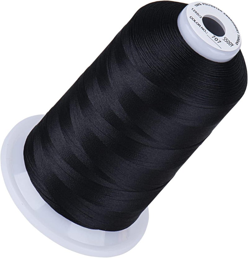 simthread 5500Yds Embroidery Thread, 5000M High-Yardage 40WT 100% Polyester Thread – 170+ Vivid Colors, High-Speed Rated – Compatible with Brother, Singer, Janome & More - Dark Grey 707 - Image 1